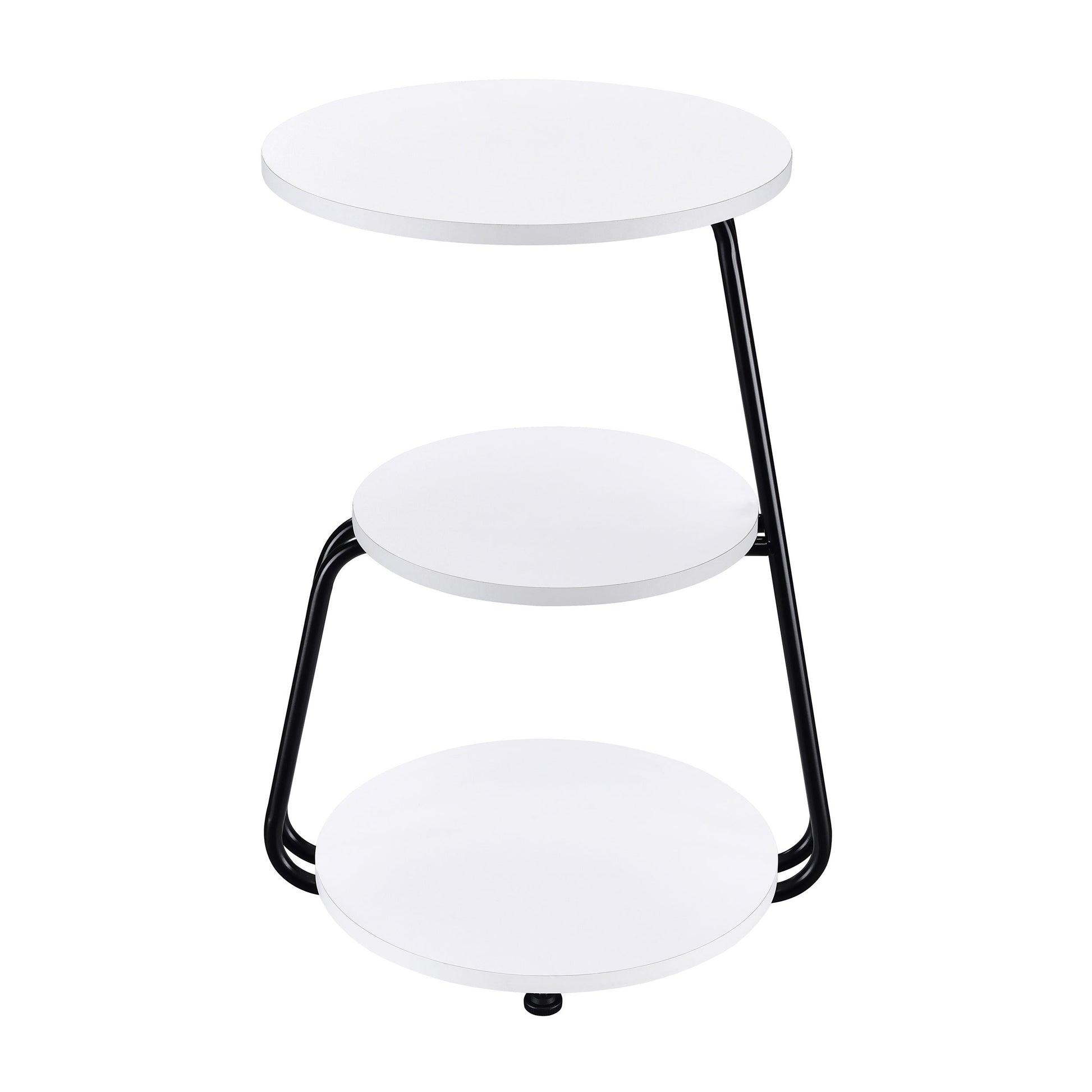 Hilly 3-tier Round Accent Side Table White and Black – Gus Furniture